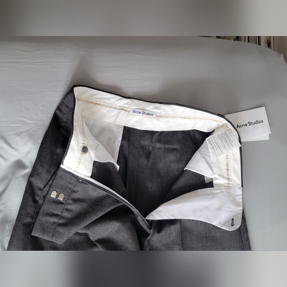 ACNE STUDIOS-Gray Tailored Wrap Trousers - Picture 4 of 12